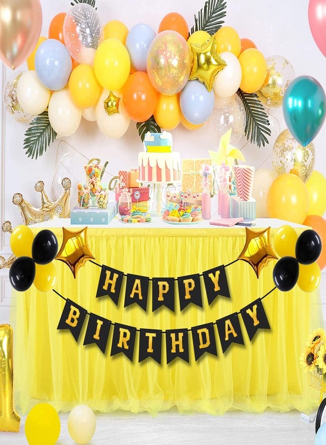 Arnavira Happy Birthday Banner/Bunting with Holographic 3d Effect For Kids, Boys, Girls, Wife, Husband Birthday Celebration Party (Yellow) - Image 2